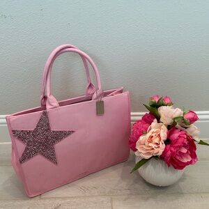New Vintage Havana Pink Star Embellished Tote Bag